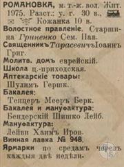 Романовка в справочнике "Весь Юго-Западный край", 1913 Романовка в справочнике "Весь Юго-Западный край", 1913
