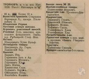 Троянов в справочнике "Весь Юго-Западный край", 1913 Троянов в справочнике "Весь Юго-Западный край", 1913