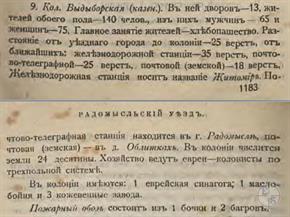 Выдыборская колония в Списке населенных мест Киевской губернии, 1900 Выдыборская колония в Списке населенных мест Киевской губернии, 1900